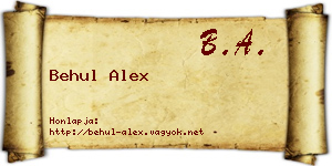 Behul Alex névjegykártya